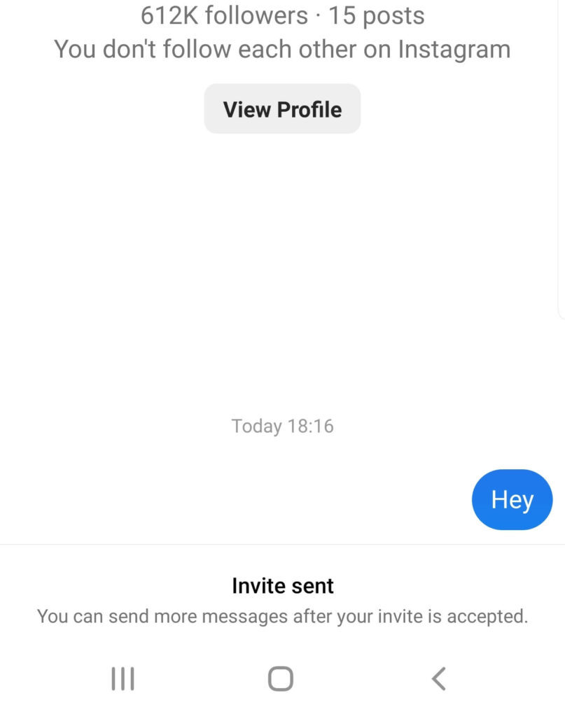 photo of chat on Instagram DM