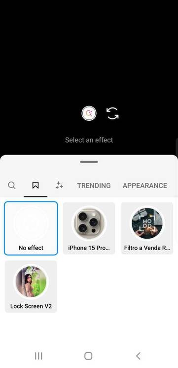 Find saved filters on Instagram
