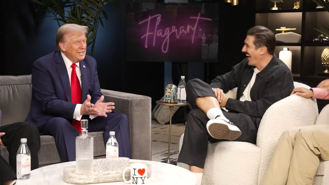 trump in a podcast