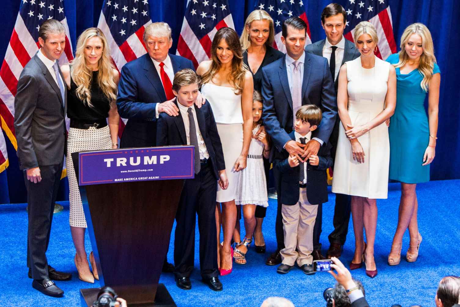 Trump and his family in a photo